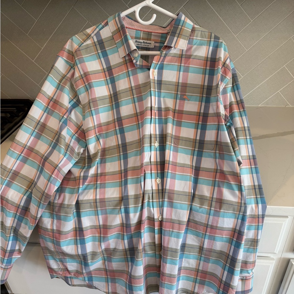 Tommy Bahama Multicolor Plaid Casual Button Down Shirt